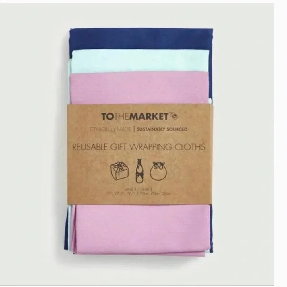 To The Market Reusable Gift Wrapping Cloths (Set of 3)